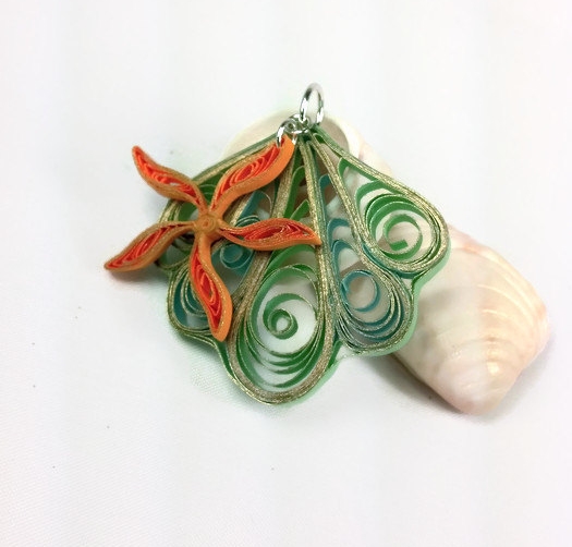 Sea Shell Necklace Pendant Mermaid Costume Paper Quilling